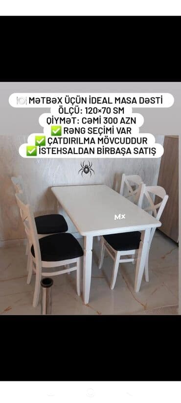 stul ev: Mətbəx üçün, Yeni, 4 stul — 1