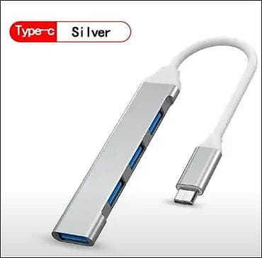 kompyuter hisseleri: USB-C Hub (Gümüş rəng) – 4 Port Xüsusiyyətlər: - Qoşulma: Type‑C — 1