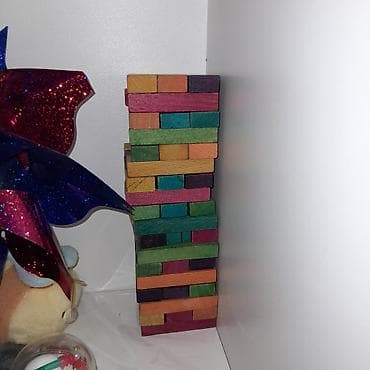 oyuncaq ayi type 0: Rəngli taxta Jenga/blok oyunu, 53 ədəd - Komplekt çoxrəngli taxta — 2