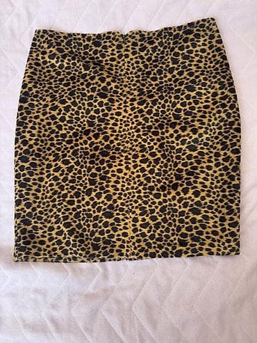 mini geyim: Leopar naxışlı qadın ətəyi - Stil: qələm (dar) kəsim, mini -Ölçü: S - — 2