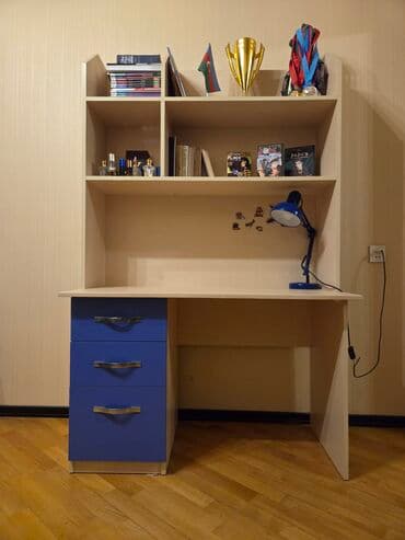 budda: Oğlan və qız üçün, İşlənmiş, Siyirməli, Yazı masası, Stulsuz — 4