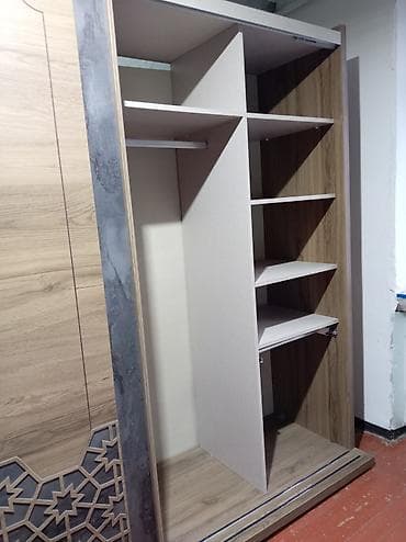 kupe dolablar: Sürgülü qapılı dolab - Material: ağac teksturalı laminat və dekorativ — 2