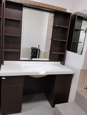 Sifarişlə ev mebeli: Düz masa, Polkalı — 2