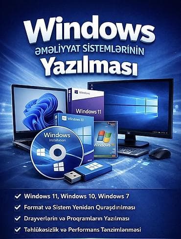 Windows əməliyyat sistemlərinin yazılması xidməti Təklif olunanlar: -