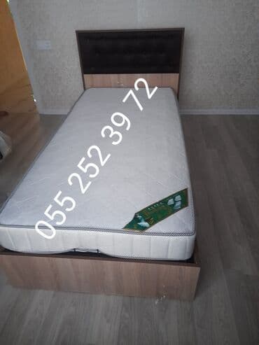 tek neferlik kravat: Birnəfərlik, Bazalı, Pulsuz matras, Siyirməsiz, Rusiya, MDF — 1