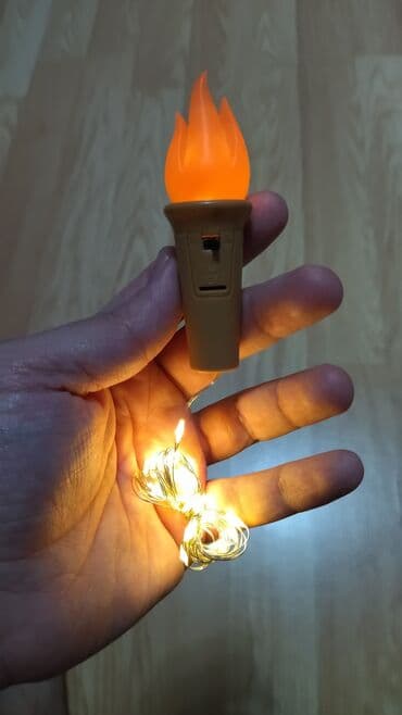 led isıqlar: Şərab şüşəsi tıxaclarından LED simli işıqlar. Alovlanan atəş — 3