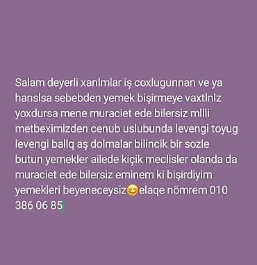 milli sufreler: Xidmət: Ev yeməklərinin sifarişi Milli mətbəximizin, xüsusən Cənub — 1