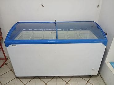 Mağaza tipi dondurucu vitrin - Üstdən sürüşən şüşə qapaqlı, mavi