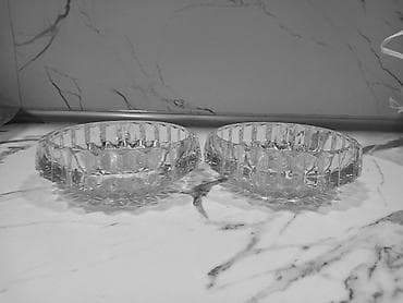 Şüşə qab dəsti – 2 ədəd - Material: qalın, şəffaf şüşə - Dizayn