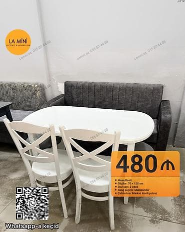 Mətbəx üçün, Açılmayan, Oval masa, 2 stul lalafo.az -da Mətbəx üçün, Açılmayan, Oval masa, 2 stul