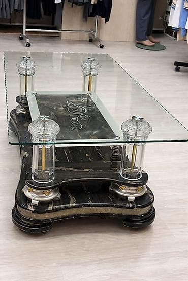 mermer masa: Düz masa, Açılmayan, Təkərsiz, Şüşə — 1