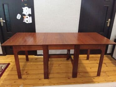 mətbəx çanağı: Mətbəx masası, İşlənmiş, Qatlanan, Taxta, Dördbucaq masa — 1