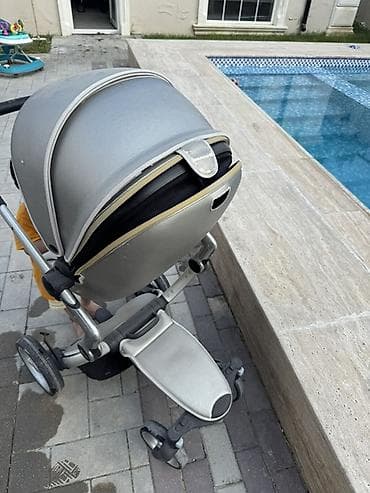 mima: Mima Xari uşaq arabası – gümüşü/boz rəng palitrası, dəri görünüşlü — 8