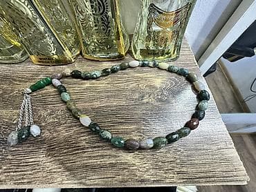 Təbii daşlardan hazırlanmış təsbeh - Materiał: müxtəlif rəngli təbii