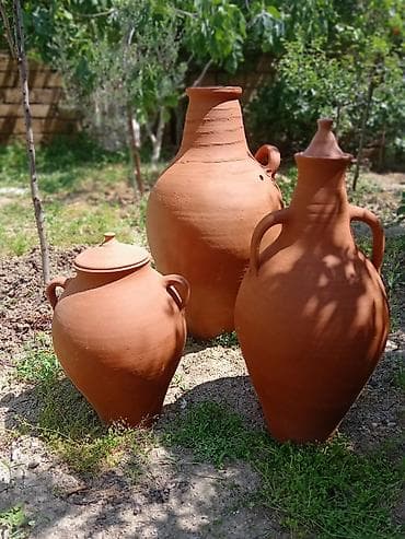 ədviyyat: Əl işı ilə hazırlanmış böyük həcmli saxsı küplər dəsti - Material — 1