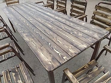 bag stol: Yeni, Dördbucaq masa, Açılmayan, Stullar ilə, Taxta, Azərbaycan — 2