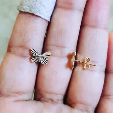 золотые комплекты с бриллиантами в баку: Серьги, Желтое золото, 585 проба, 1 г — 15