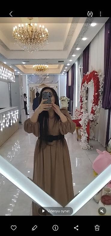 oversize jaket: Qadın uzun don - Rəng: isti qəhvəyi (karamel ton) - Model: axıcı — 1