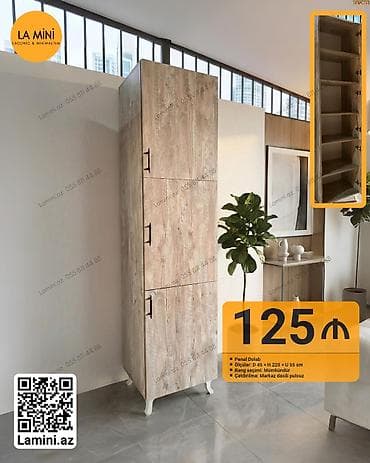 3 qapılı, Digər rəng, Digər material, Açılan, Düz dolab