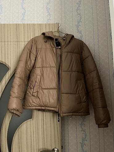 Qadın/qız üçün qısa puffar tipli qış gödəkçə - Rəng: süd-qəhvəyi