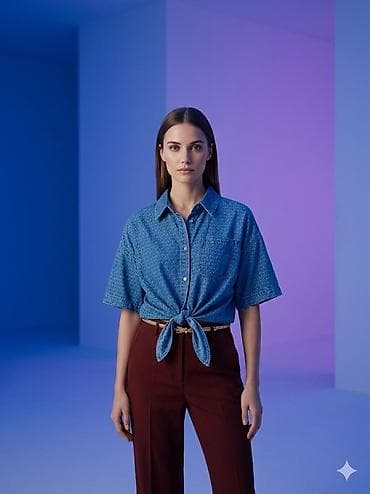 Digər qadın geyimləri: 19manat original Michael kors cins koynek uzerinde bütün mk yazilib — 1