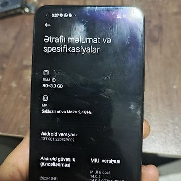 kontakt home notebook: Xiaomi 11 Lite, 128 GB, rəng - Qara, 
 Zəmanət, Sensor, Barmaq izi — 9