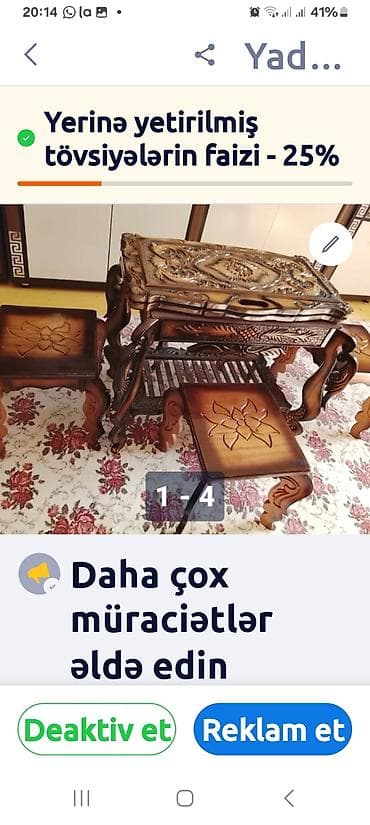 Qonaq otağı üçün, Qatlanan, 4 stul