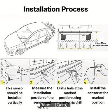 mini proyektor: Avtomobil Parktronik Dəsti – 4 sensorlu, LCD displeyli (Rəng: qara) — 5