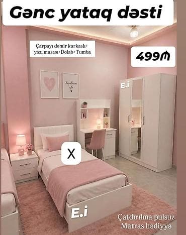 usag maneji: Gənc yataq dəsti Komplektə daxildir: - Dəmir karkaslı çarpayı - Yazı — 1