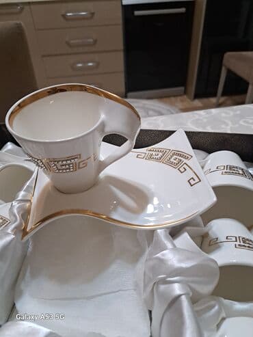 Mətbəx aksesuarları: Çay dəsti, rəng - Ağ — 6