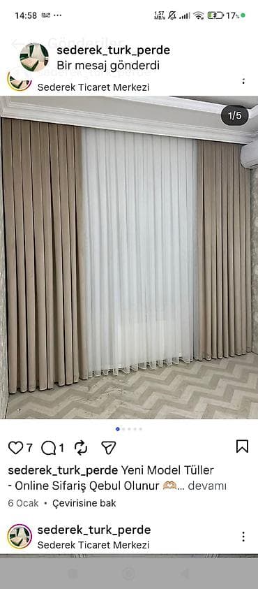 midea kombi: Məhsul: Pərdə və tül dizaynları (klassik və müasir modellər) - — 4