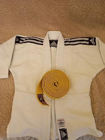 Личные вещи: Adidas judogi dəsti - Brend: Adidas - Rəng: ağ (üst və şalvar), sarı — 1