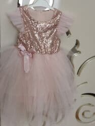 Пиджаки: Uşaq üçün şənlik donu – pudra çaları - Üst hissə: qızılı-rozə — 1