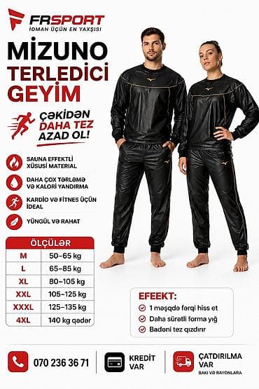 💥 Eşofman, Terledici geyim, MİZUNO ✅ 7/24 əlaqə saxlaya bilərsiz