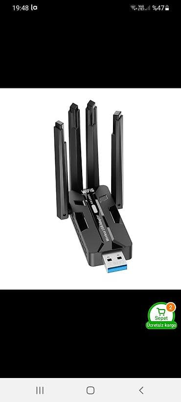 Wi‑Fi 6 USB Adapter (AX1800) Wifi adapter sürətli pc qoşula bilir heç lalafo.az -da Wi‑Fi 6 USB Adapter (AX1800) Wifi adapter sürətli pc qoşula bilir heç