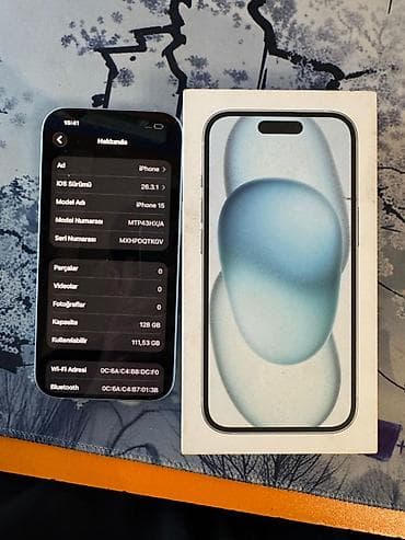 2ci el iphone: IPhone 15, 128 GB, Ağ — 6