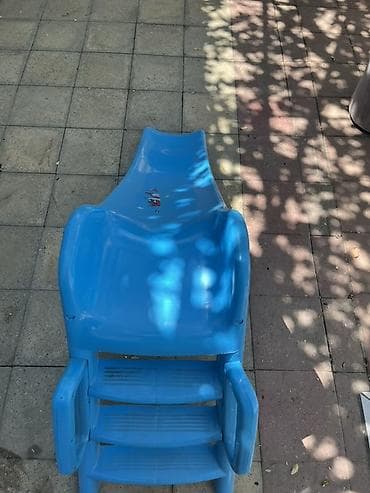 kreditle drel: Mavi plastik uşaq sürüşkəni - Material: möhkəm, hava şəraitinə — 2