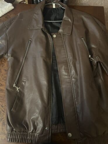 купить кожаную куртку в баку: Qəhvəyi rəngdə dəri görünümlü qadın gödəkcəsi Xl - Model — 1