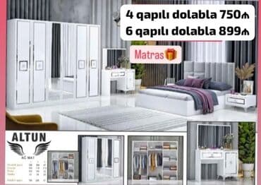 embawood tek yataq: 2 təknəfərlik çarpayı, Dolab, Tumba, 2 tumba, Azərbaycan, Yeni — 1