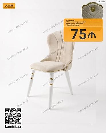 Məhsul: Yemək otağı üçün zərif dizaynlı stul Kod: 12998 - Material — 1