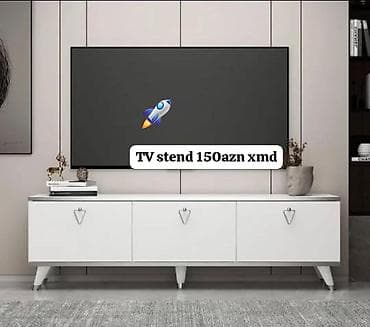 embawood tv stend: Düz TV altlığı, Polkalı — 1
