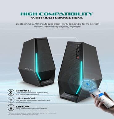 yamaha ses sistemi: 👉 Edifier G1500 Gaming 🔸Gaming !!! 🔸Bluetooth V5.3 🔸R/L 2,5W + 2,5W — 3