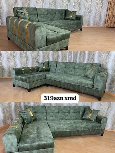 taxta divan: Künc divan – modern dizayn, bir neçə rəng seçimi ilə - Model: L — 4