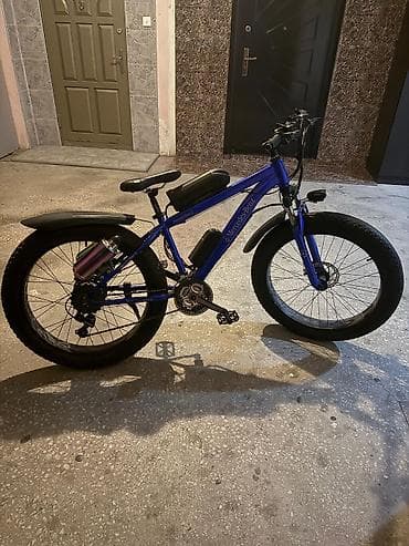 3 teker velosiped: Elektrik velosipedi – qalın təkərli “fat bike”, mavi rəng — 6