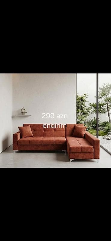 kunc divani: Künc divan – müasir minimal dizayn - Forma: L-şəkilli künc divan, sağ — 3