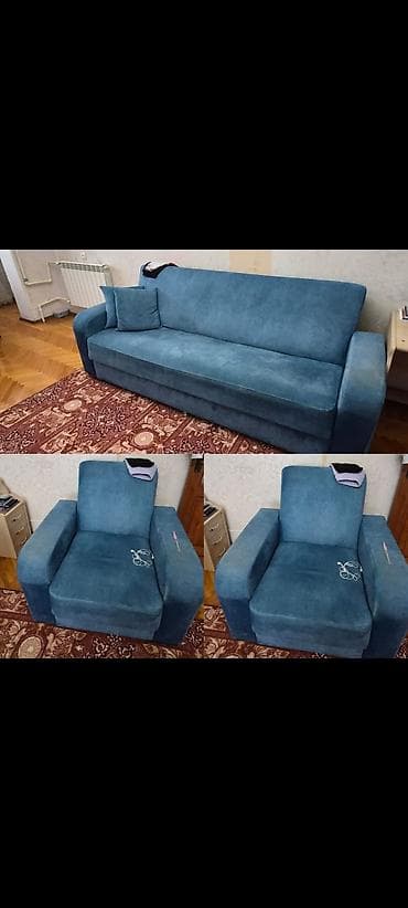 divanlar 2 ci el: İşlənmiş, Divan, 2 kreslo, Açılan — 1