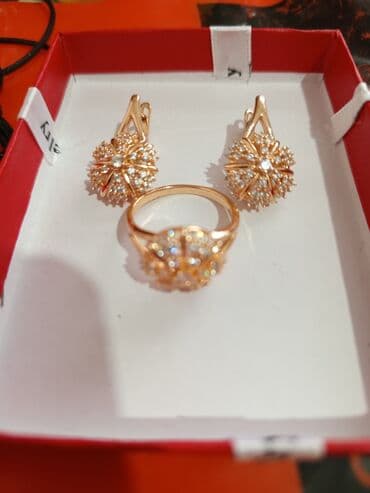 rus papağı: Üzük və sırğalar - Rəng: qızılı qirmizi rus qizili rengi rose gold - — 10