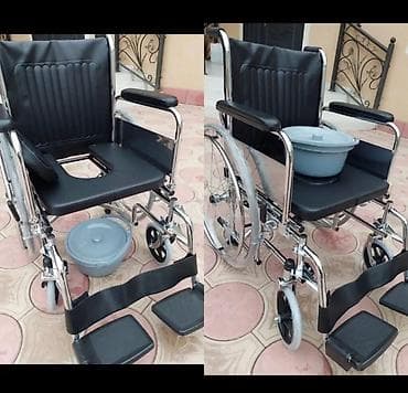 Tualet funksiyalı əlil arabası - Çərçivə: möhkəm xromla örtülmüş