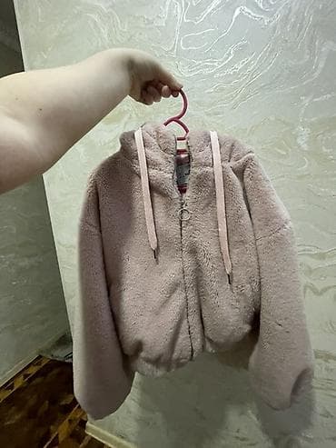 Üst geyimi: Tüklü kapüşonlu - Rəng: açıq pudra/çəhrayı - Material: yumşaq süni — 3