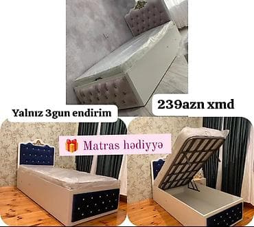 demir qapi gence: - Tək nəfərlik qaldırılan mexanizmli çarpayı - Rəng variantları: mavi — 1